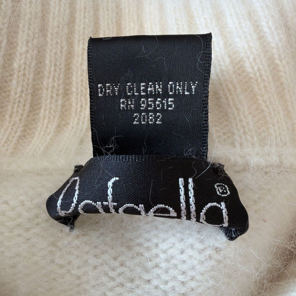 Vtg Angora Lambswool Sweater Womens Sz XL (Fits M) Cream Rafaella 1/2 Zip Funnel - Picture 13 of 13